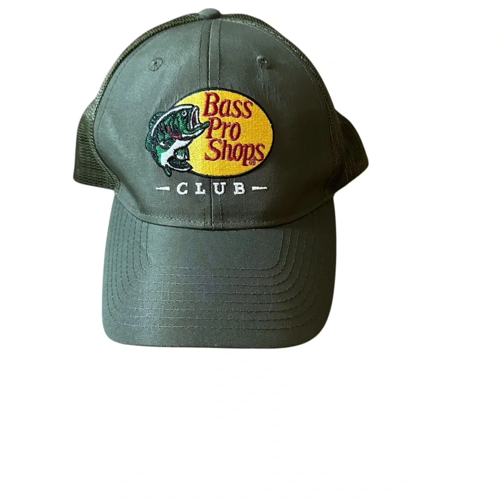Bass Pro Club Green Trucker Adjustable Hat - Picture 1 of 8